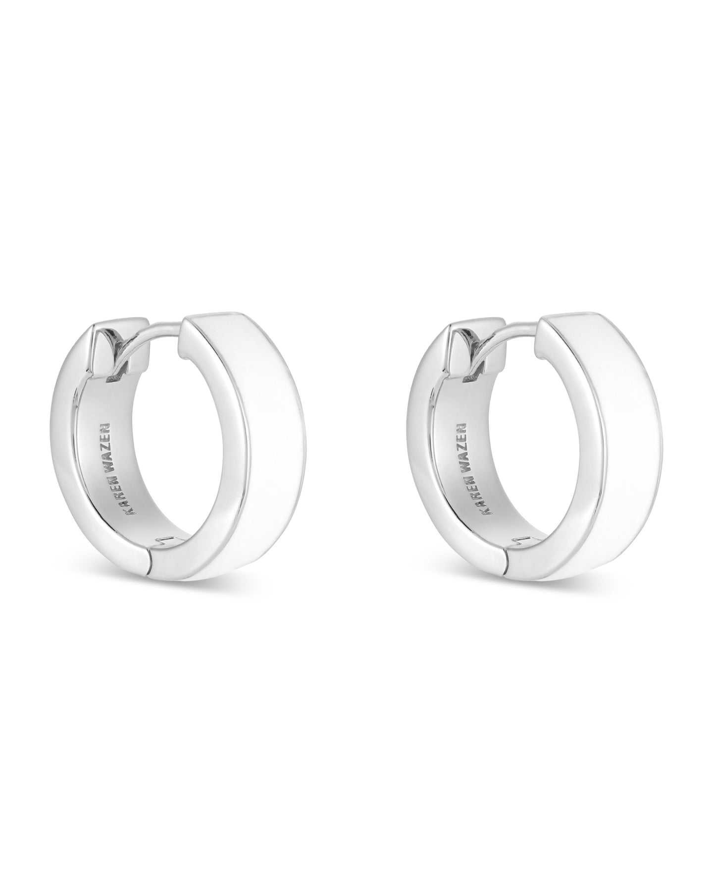Love Links Enamel Earrings - White on Silver